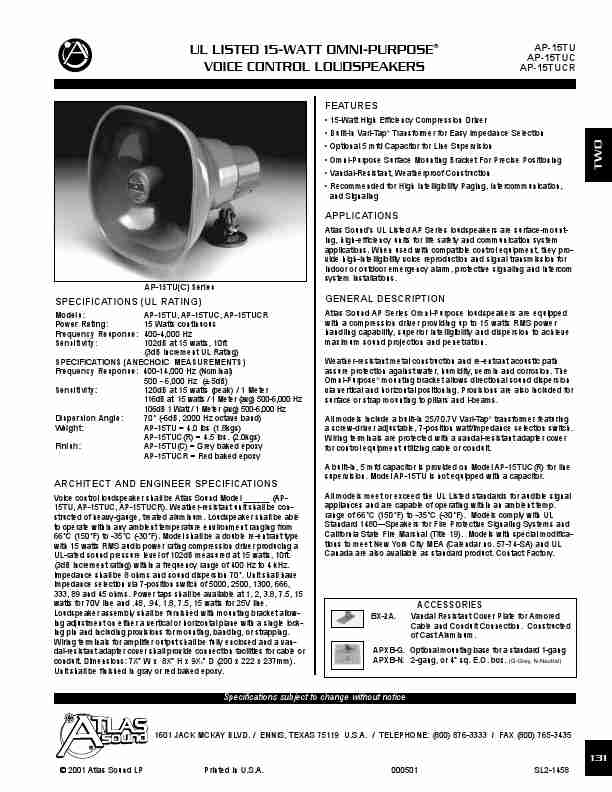 Atlas Sound Speaker System AP-15TU-page_pdf